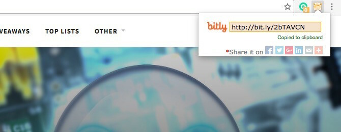 क्रोम एक्सटेंशन Bit.ly
