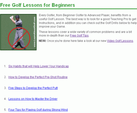 शुरुआती के लिए 3 महान वेबसाइटें गोल्फ बॉल को हिट करने के तरीके जानने के लिए lbg1