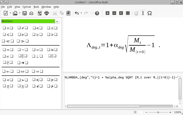 लिनक्स जीत गणित-libreofficemath