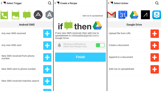 IFTTT-लिए-एंड्रॉयड फोन-लॉग्स-एसएमएस गूगल ड्राइव बैकअप-ग्रंथों