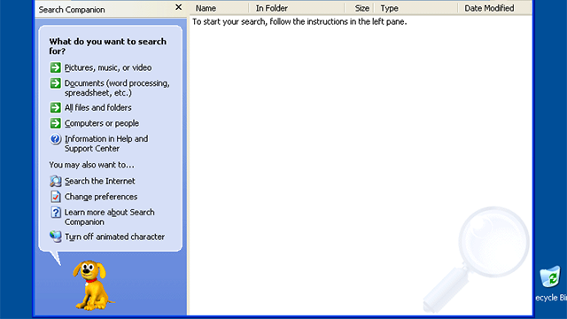 windows-XP-खोज-कुत्ता