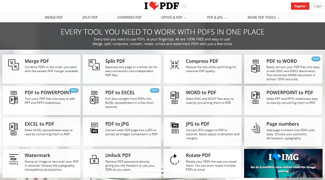 पीडीएफ फाइलों को संपादित करने के लिए 5 नि: शुल्क उपकरण ilovepdf 670x372