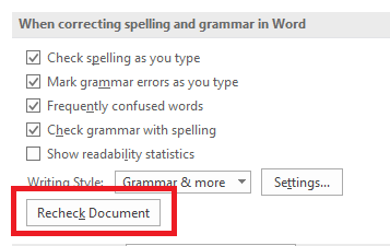 Microsoft Word ms शब्द रीचेक में वर्तनी और व्याकरण की जाँच कैसे करें