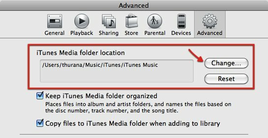 itunes पुस्तकालय बाहरी ड्राइव चाल